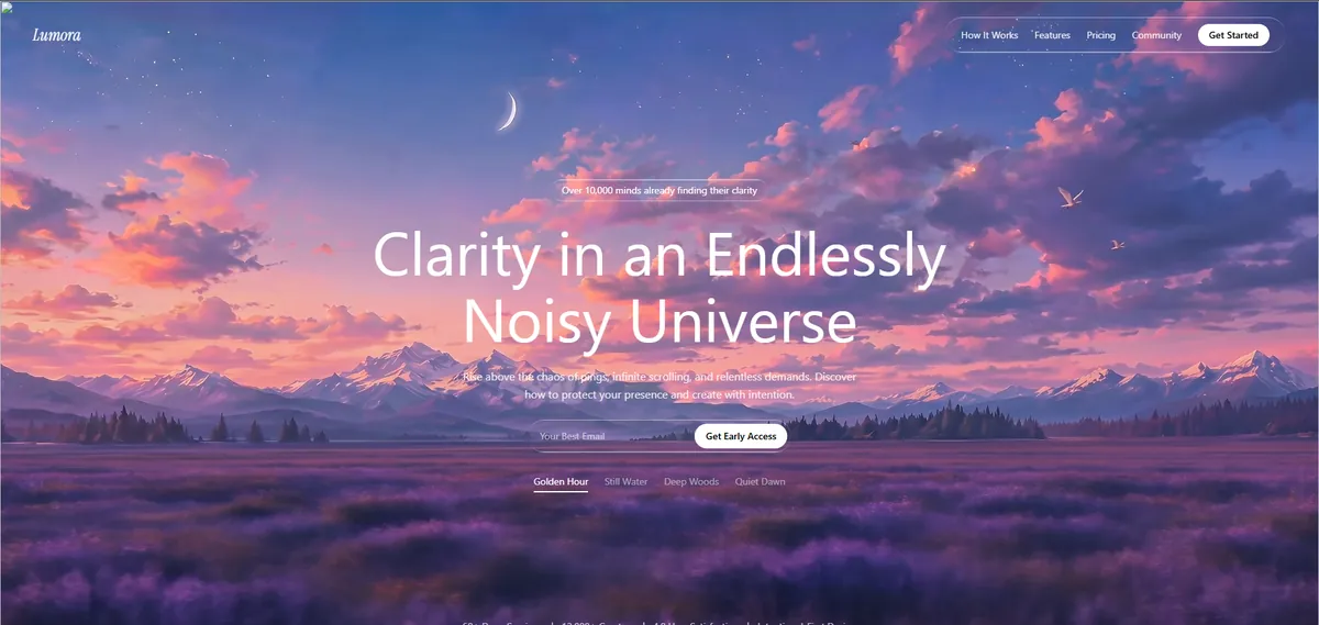 Site-ul Lumora, realizat de MAST Studio