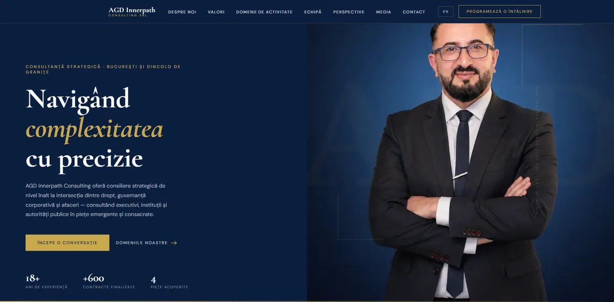 Site-ul AGD Innerpath Consulting, realizat de MAST Studio