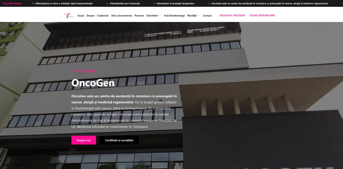 Site-ul OncoGen, realizat de MAST Studio
